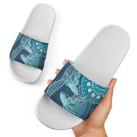 South Africa Whale Fes Slide Sandals African Shwe Shwe Pattern - Wonder Print Shop