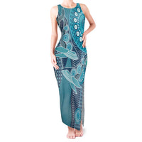 Personalized South Africa Whale Fes Tank Maxi Dress African Shwe Shwe Pattern - Wonder Print Shop
