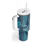 Personalized South Africa Whale Fes Tumbler With Handle African Shwe Shwe Pattern - Wonder Print Shop