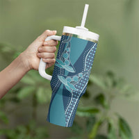 Personalized South Africa Whale Fes Tumbler With Handle African Shwe Shwe Pattern - Wonder Print Shop
