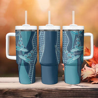 Personalized South Africa Whale Fes Tumbler With Handle African Shwe Shwe Pattern - Wonder Print Shop