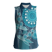 Personalized South Africa Whale Fes Women Sleeveless Polo Shirt African Shwe Shwe Pattern - Wonder Print Shop