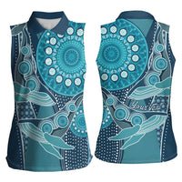 Personalized South Africa Whale Fes Women Sleeveless Polo Shirt African Shwe Shwe Pattern - Wonder Print Shop