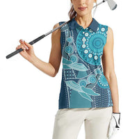 Personalized South Africa Whale Fes Women Sleeveless Polo Shirt African Shwe Shwe Pattern - Wonder Print Shop