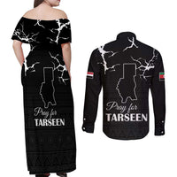 Darfur Sudan Strong Couples Matching Off Shoulder Maxi Dress and Long Sleeve Button Shirt Pray for Tarseen - Wonder Print Shop