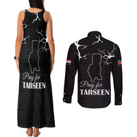 Darfur Sudan Strong Couples Matching Tank Maxi Dress and Long Sleeve Button Shirt Pray for Tarseen - Wonder Print Shop