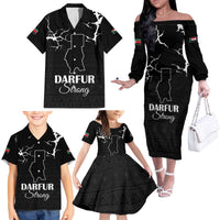 Darfur Sudan Strong Family Matching Off The Shoulder Long Sleeve Dress and Hawaiian Shirt Pray for Tarseen - Wonder Print Shop