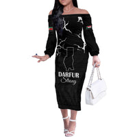Darfur Sudan Strong Family Matching Off The Shoulder Long Sleeve Dress and Hawaiian Shirt Pray for Tarseen - Wonder Print Shop