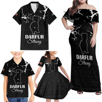 Darfur Sudan Strong Family Matching Off Shoulder Maxi Dress and Hawaiian Shirt Pray for Tarseen - Wonder Print Shop
