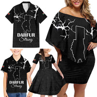 Darfur Sudan Strong Family Matching Off Shoulder Short Dress and Hawaiian Shirt Pray for Tarseen - Wonder Print Shop