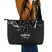 Darfur Sudan Strong Leather Tote Bag Pray for Tarseen - Wonder Print Shop
