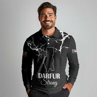 Darfur Sudan Strong Long Sleeve Polo Shirt Pray for Tarseen - Wonder Print Shop