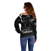 Darfur Sudan Strong Off Shoulder Sweater Pray for Tarseen - Wonder Print Shop