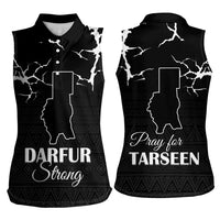Darfur Sudan Strong Women Sleeveless Polo Shirt Pray for Tarseen - Wonder Print Shop