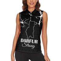 Darfur Sudan Strong Women Sleeveless Polo Shirt Pray for Tarseen - Wonder Print Shop