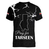 Darfur Sudan Strong Women V-Neck T-Shirt Pray for Tarseen - Wonder Print Shop