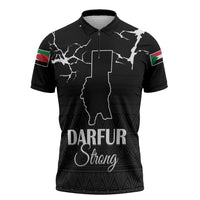 Darfur Sudan Strong Zipper Polo Shirt Pray for Tarseen - Wonder Print Shop