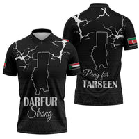 Darfur Sudan Strong Zipper Polo Shirt Pray for Tarseen - Wonder Print Shop
