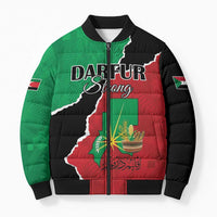 Personalized Sudan Bomber Puffer Jacket Darfur Be Strong - Wonder Print Shop