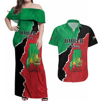 Personalized Sudan Couples Matching Off Shoulder Maxi Dress and Hawaiian Shirt Darfur Be Strong - Wonder Print Shop
