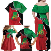Personalized Sudan Family Matching Off Shoulder Maxi Dress and Hawaiian Shirt Darfur Be Strong - Wonder Print Shop