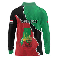Personalized Sudan Long Sleeve Polo Shirt Darfur Be Strong - Wonder Print Shop