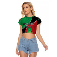 Personalized Sudan Raglan Cropped T Shirt Darfur Be Strong - Wonder Print Shop