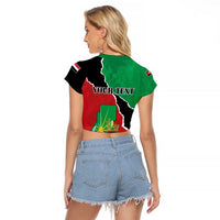 Personalized Sudan Raglan Cropped T Shirt Darfur Be Strong - Wonder Print Shop