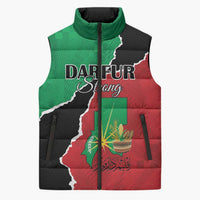 Personalized Sudan Sleeveless Puffer Jacket Darfur Be Strong - Wonder Print Shop