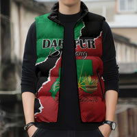 Personalized Sudan Sleeveless Puffer Jacket Darfur Be Strong - Wonder Print Shop