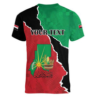 Personalized Sudan Women V-Neck T-Shirt Darfur Be Strong - Wonder Print Shop