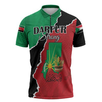 Personalized Sudan Zipper Polo Shirt Darfur Be Strong - Wonder Print Shop
