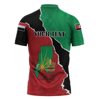Personalized Sudan Zipper Polo Shirt Darfur Be Strong - Wonder Print Shop