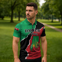 Personalized Sudan Zipper Polo Shirt Darfur Be Strong - Wonder Print Shop