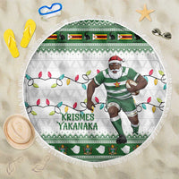 Zimbabwe Rugby Christmas Beach Blanket The Sables Krismes Yakanaka - Wonder Print Shop