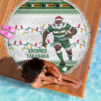 Zimbabwe Rugby Christmas Beach Blanket The Sables Krismes Yakanaka - Wonder Print Shop