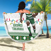 Zimbabwe Rugby Christmas Beach Blanket The Sables Krismes Yakanaka - Wonder Print Shop