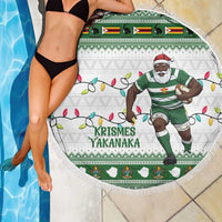 Zimbabwe Rugby Christmas Beach Blanket The Sables Krismes Yakanaka - Wonder Print Shop