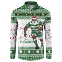 Zimbabwe Rugby Christmas Button Sweatshirt The Sables Krismes Yakanaka - Wonder Print Shop
