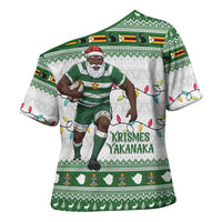 Zimbabwe Rugby Christmas Cross Shoulder Shirt The Sables Krismes Yakanaka - Wonder Print Shop