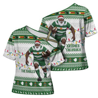 Zimbabwe Rugby Christmas Cross Shoulder Shirt The Sables Krismes Yakanaka - Wonder Print Shop