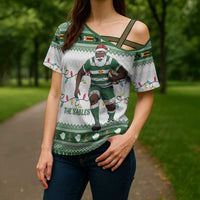 Zimbabwe Rugby Christmas Cross Shoulder Shirt The Sables Krismes Yakanaka - Wonder Print Shop