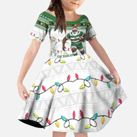 Zimbabwe Rugby Christmas Family Matching Off The Shoulder Long Sleeve Dress and Hawaiian Shirt The Sables Krismes Yakanaka - Wonder Print Shop