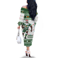Zimbabwe Rugby Christmas Family Matching Off The Shoulder Long Sleeve Dress and Hawaiian Shirt The Sables Krismes Yakanaka - Wonder Print Shop