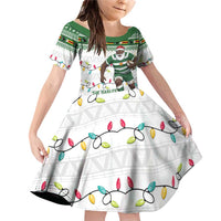 Zimbabwe Rugby Christmas Family Matching Off Shoulder Short Dress and Hawaiian Shirt The Sables Krismes Yakanaka - Wonder Print Shop