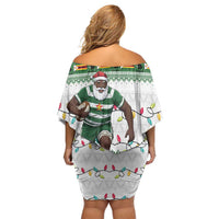 Zimbabwe Rugby Christmas Family Matching Off Shoulder Short Dress and Hawaiian Shirt The Sables Krismes Yakanaka - Wonder Print Shop