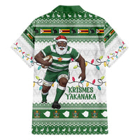 Zimbabwe Rugby Christmas Family Matching Puletasi and Hawaiian Shirt The Sables Krismes Yakanaka - Wonder Print Shop