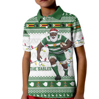 Zimbabwe Rugby Christmas Kid Polo Shirt The Sables Krismes Yakanaka - Wonder Print Shop