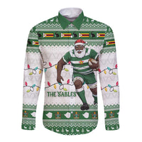 Zimbabwe Rugby Christmas Long Sleeve Button Shirt The Sables Krismes Yakanaka - Wonder Print Shop