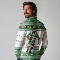 Zimbabwe Rugby Christmas Long Sleeve Polo Shirt The Sables Krismes Yakanaka - Wonder Print Shop